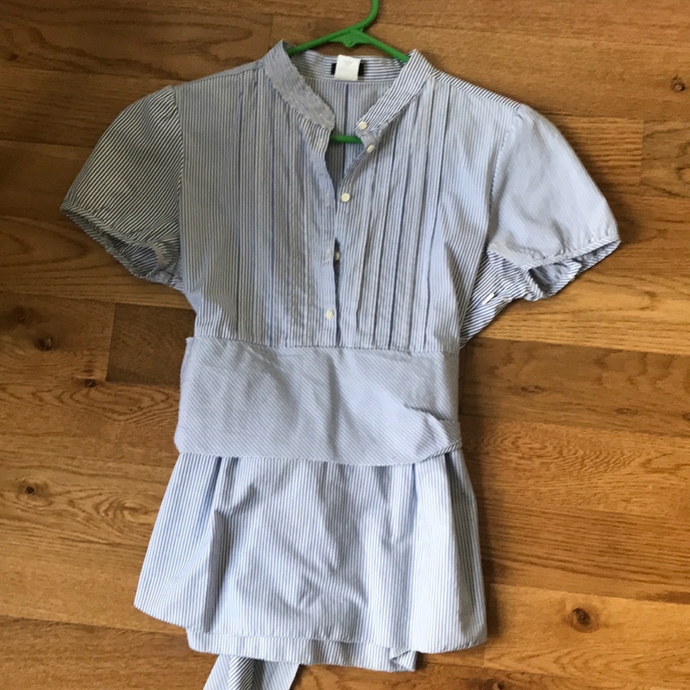 J Crew seersucker top